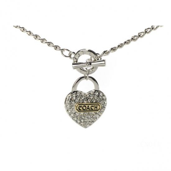 Coach Shine Heart Silver Necklaces CXV Coach Shine Heart Silver Necklaces CXV